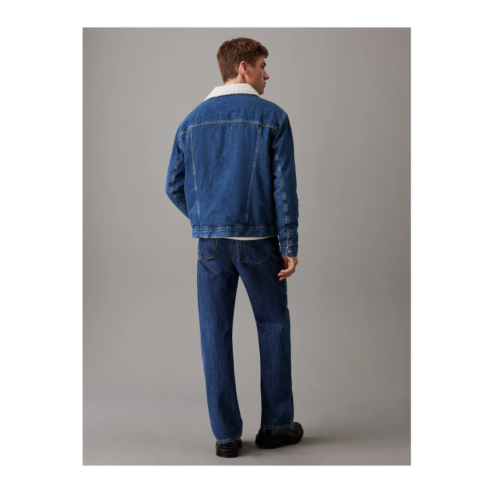 Calvin Klein Denim sherpa jas Blauw Blue Heren