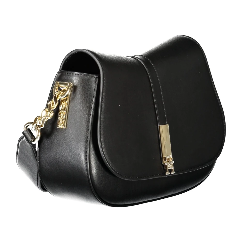 Tommy Hilfiger Zwarte Schoudertas met Verstelbare Band Black Dames