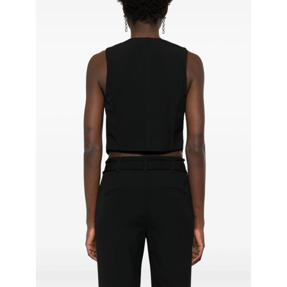 Rotate Birger Christensen Zwarte Top met Bloemenprint Black Dames