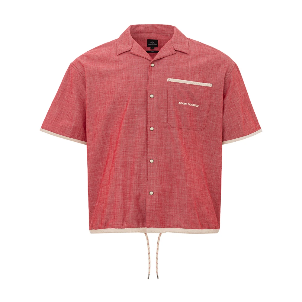 Armani Exchange Short Sleeve Shirts Red Heren