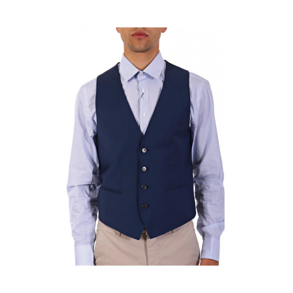 Hugo Men's Blue Waistcoats, S, Suit Vest