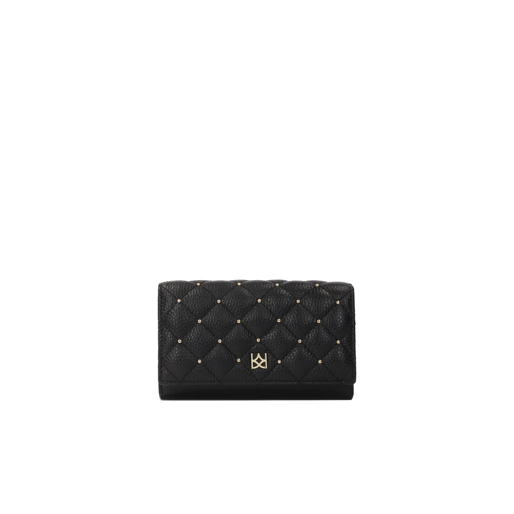 Kazar Stijlvolle zwarte portemonnee met quilten en strass Black Dames