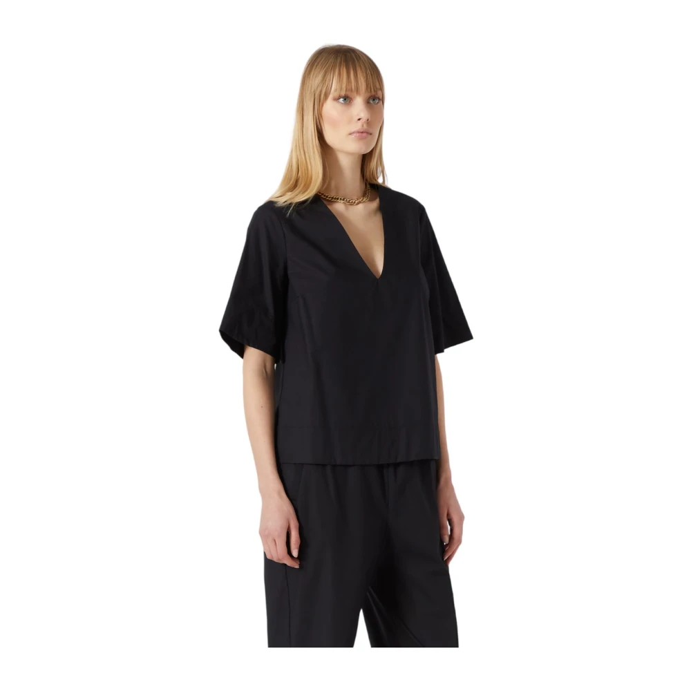 Manila Grace Stijlvolle Blouse voor Vrouwen Black Dames