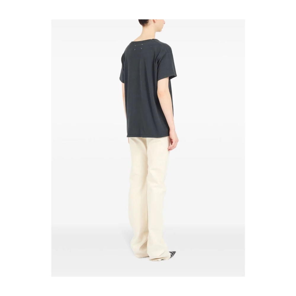 Maison Margiela Zwarte T-shirts en Polos met Logoprint Black Dames