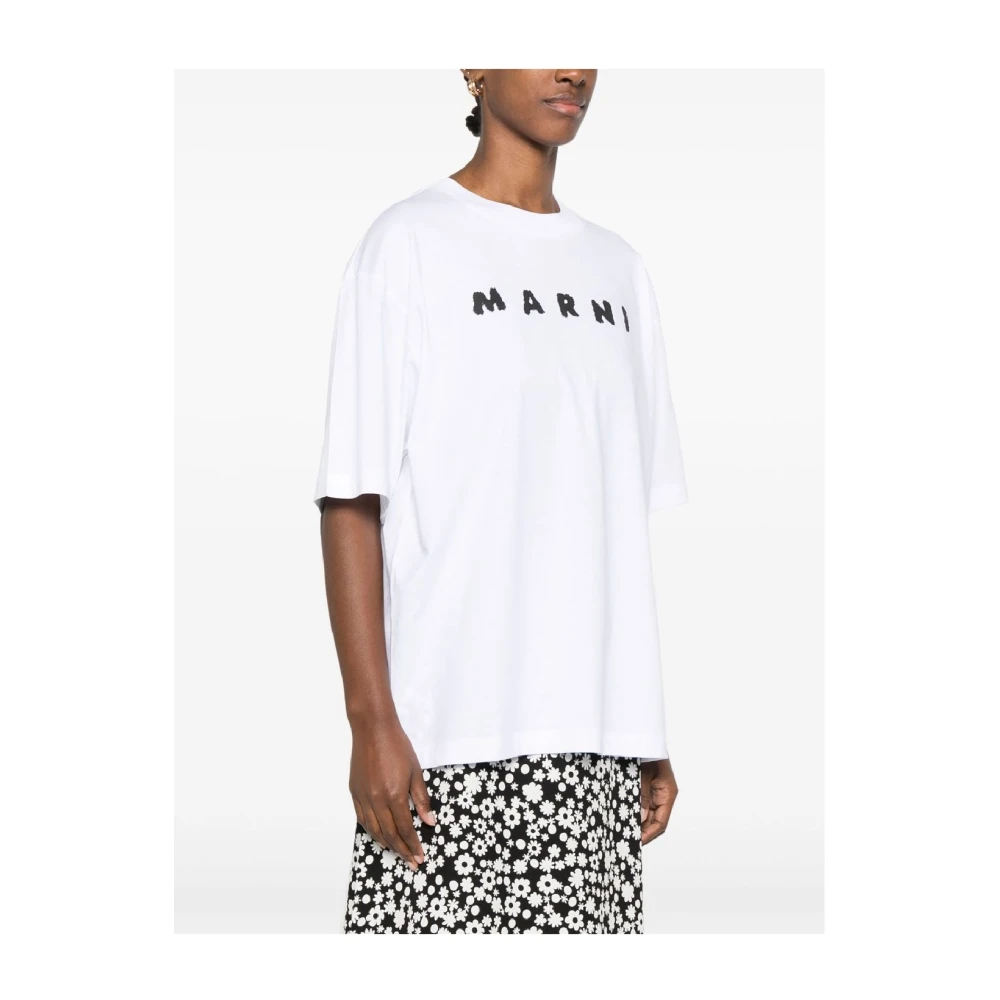 Marni Stijlvolle T-shirt Collectie White Dames