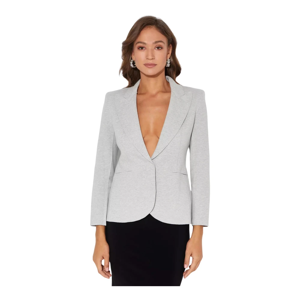 Norma Kamali Lichtgrijze Blazer Single-Breasted Gray Dames