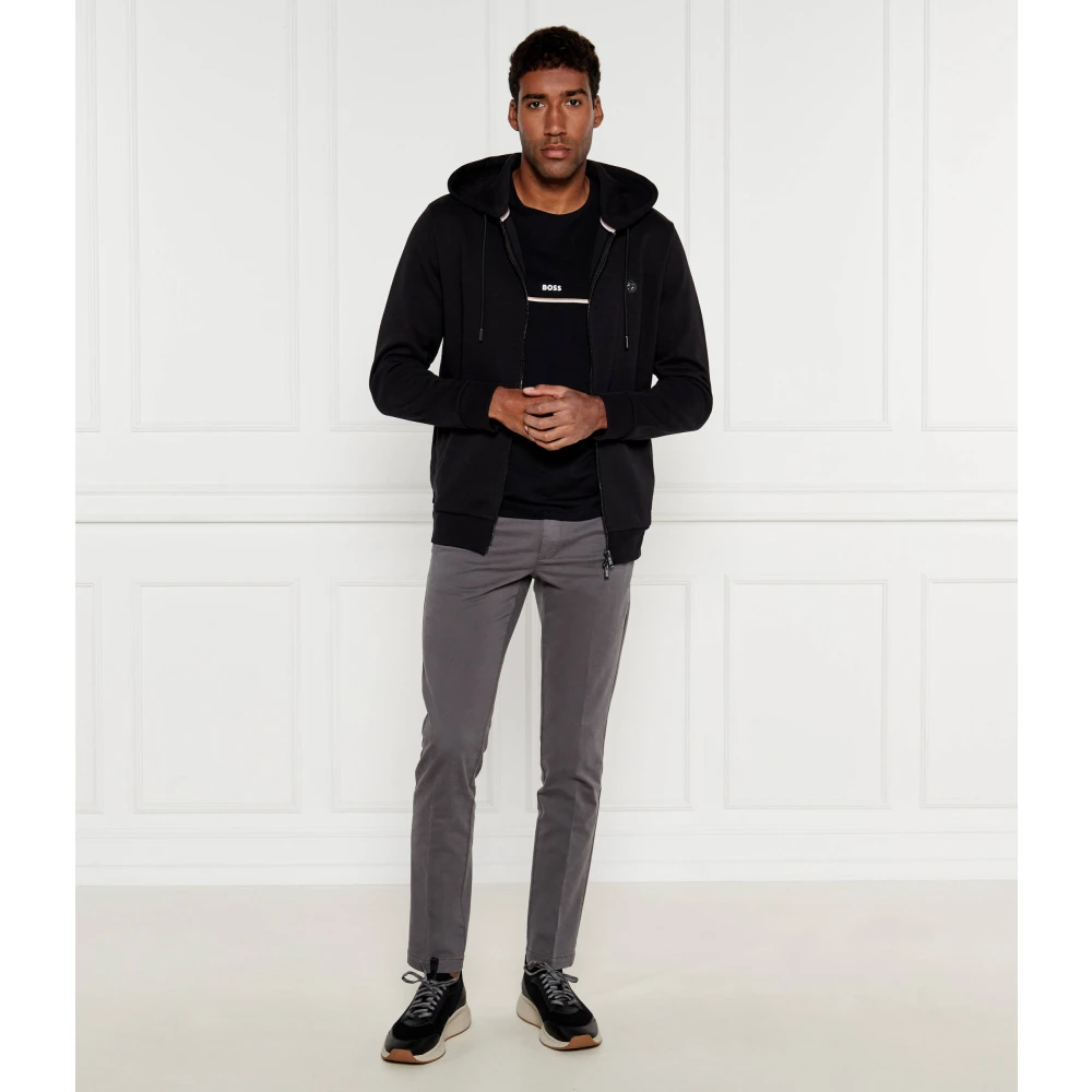 Hugo Boss Katoenen Gewassen Broek Gray Heren