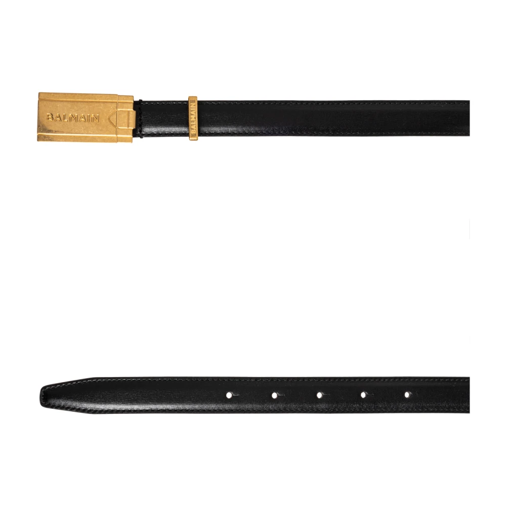 Balmain Leren Riem Black Dames