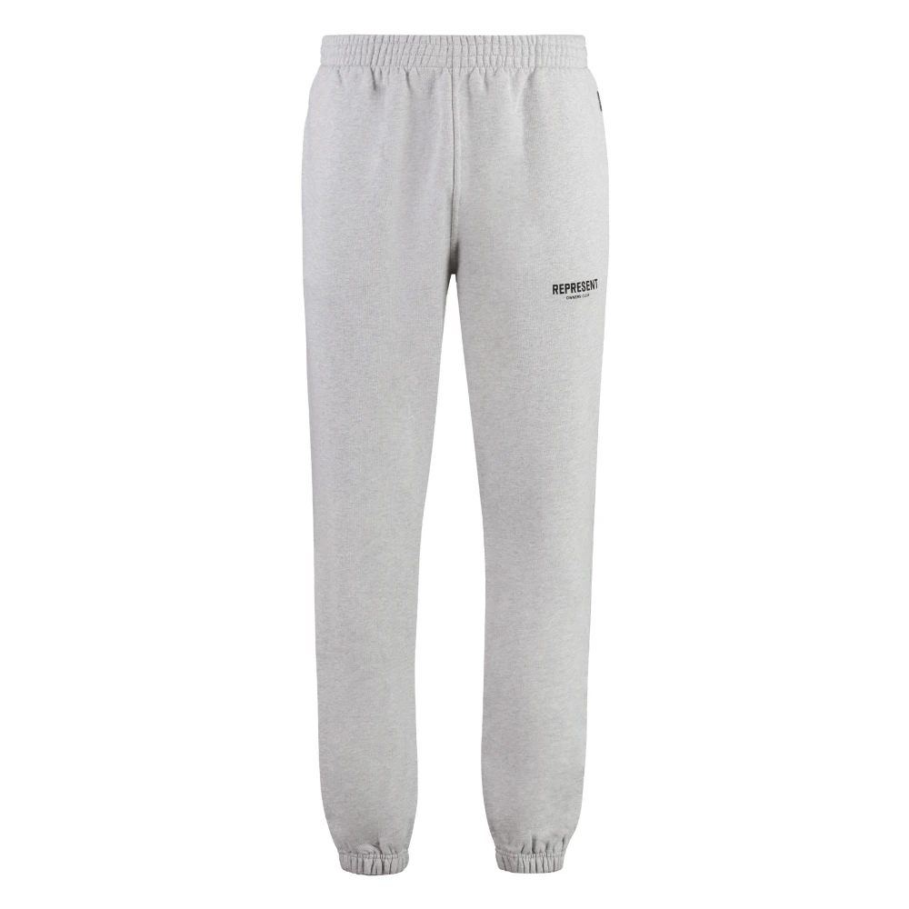 Represent Katoenen Logo Print Sweatpants Gray Heren