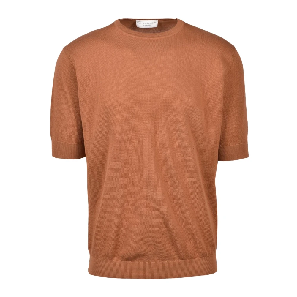 Filippo De Laurentiis Katoenen Stijlvolle Maglia Shirt Brown Heren