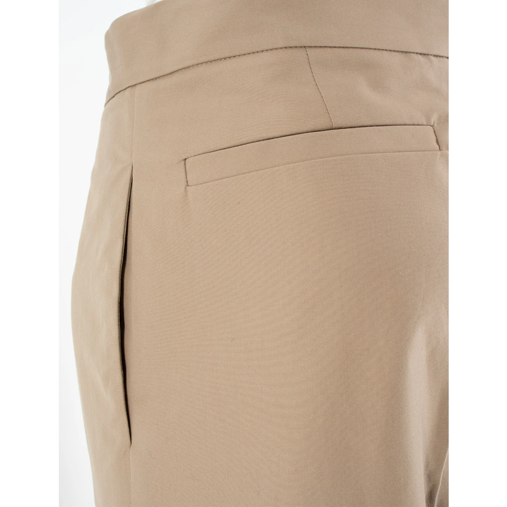 Fabiana Filippi Hoge taille katoenen broek met plooien Beige Dames