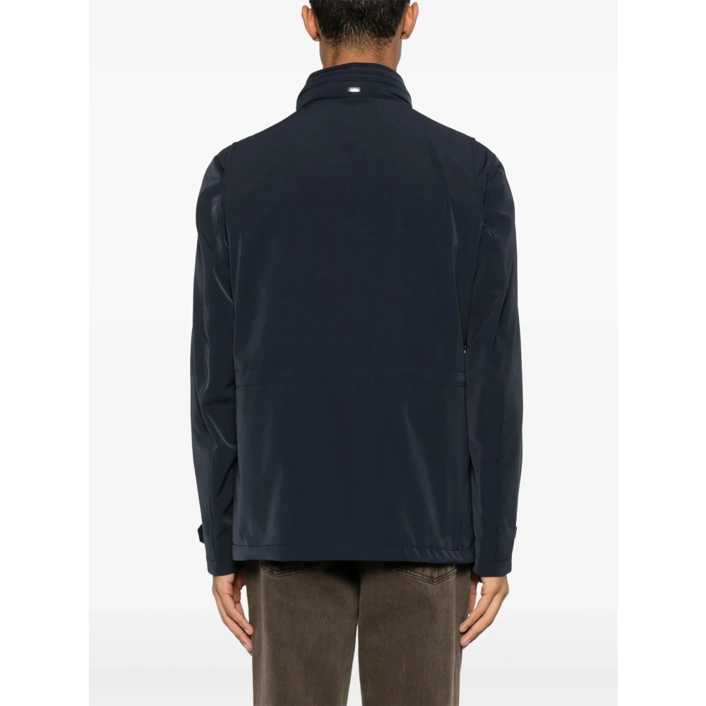 Herno Polyester Rits Voorkant Shirtjas Blue Heren