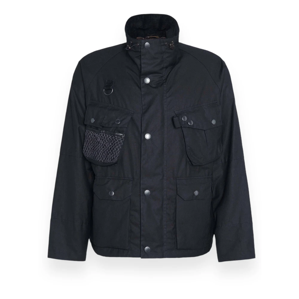 Barbour Waxjas met aangepaste Dryfly-stijl Black Heren