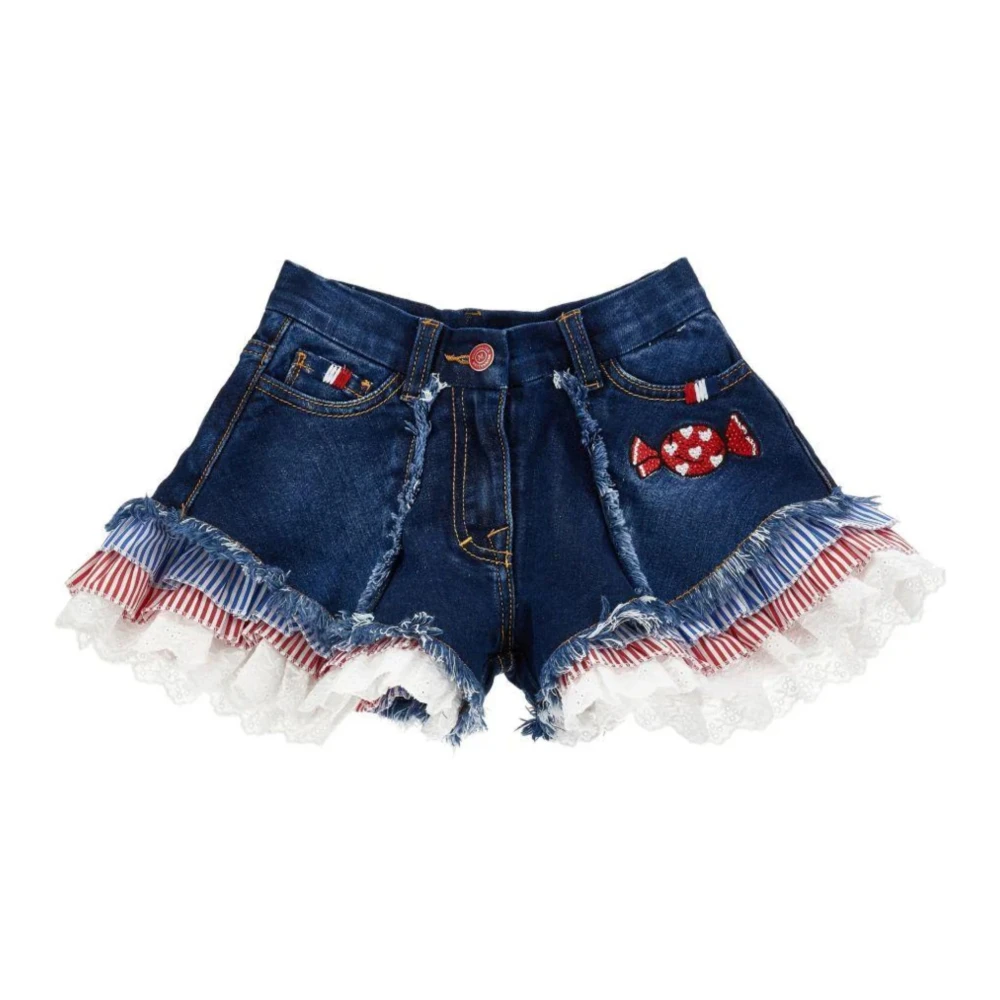 Monnalisa Girls Blue Shorts, 4 Y, Shorts
