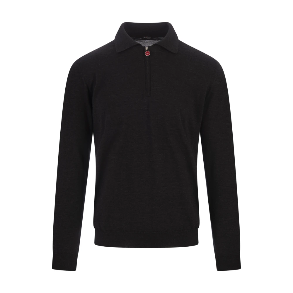 Kiton Polo shirt van zijde en kasjmiermix Gray Heren