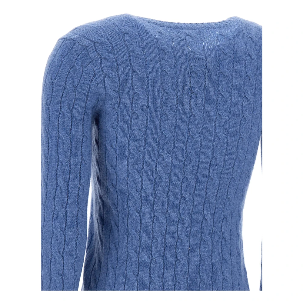 Polo Ralph Lauren Blauwe Wol Kasjmier Pullover Sweater Blue Dames
