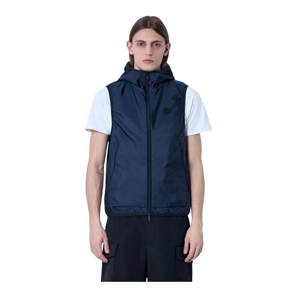 Moncler - Jackets > Vests - Blue - Moncler - Modalova