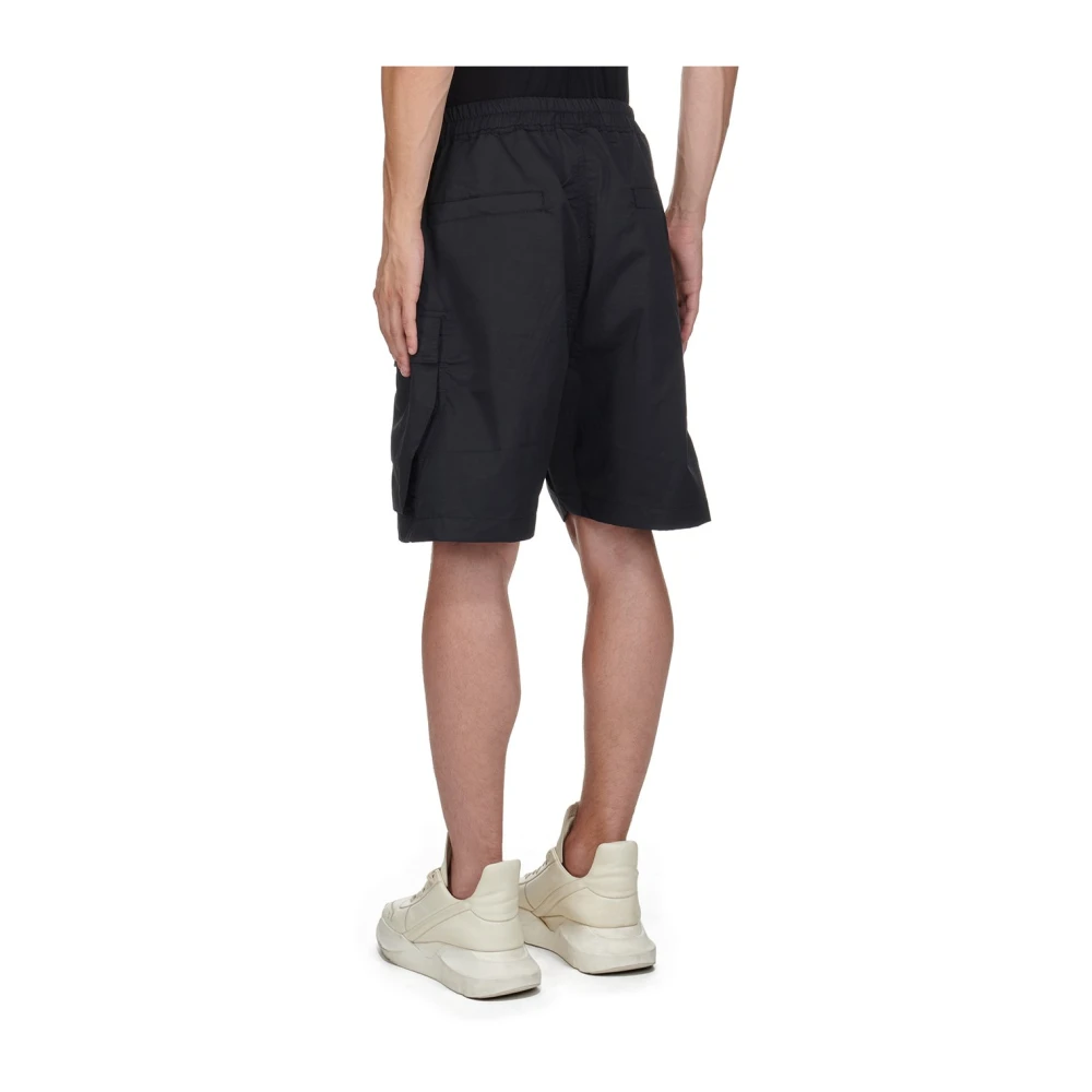 Rick Owens Zwarte knielange casual shorts met cargozakken Black Heren