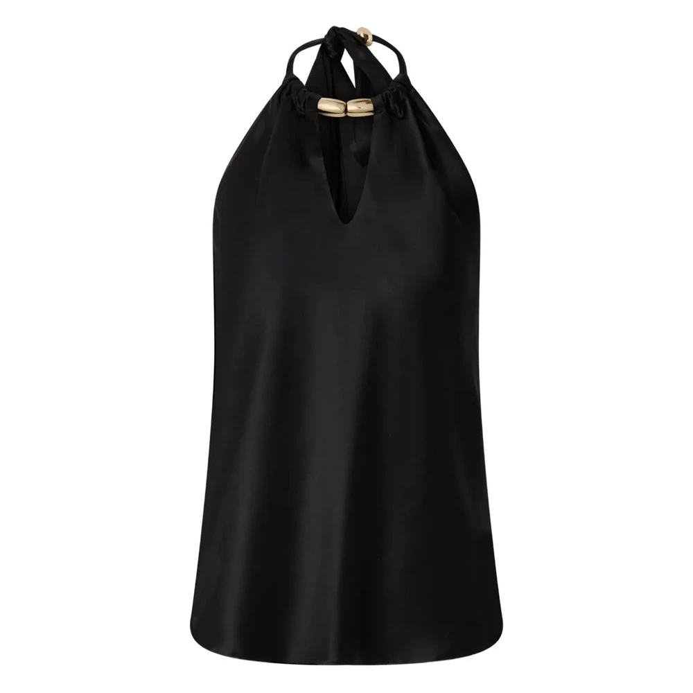 Pinko Women's Black Briscola Top - Sleeveless Tops - L - Tops