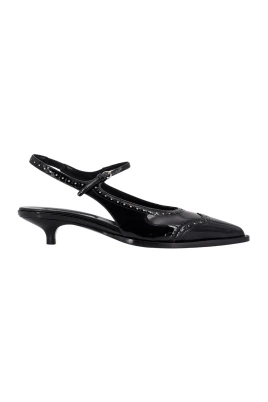 Svarta klackade brogue sandaler