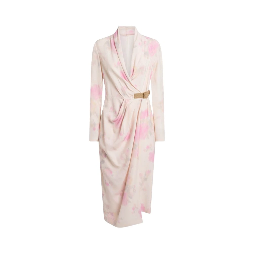 Moschino Women's Pink Printed Wrap Dress