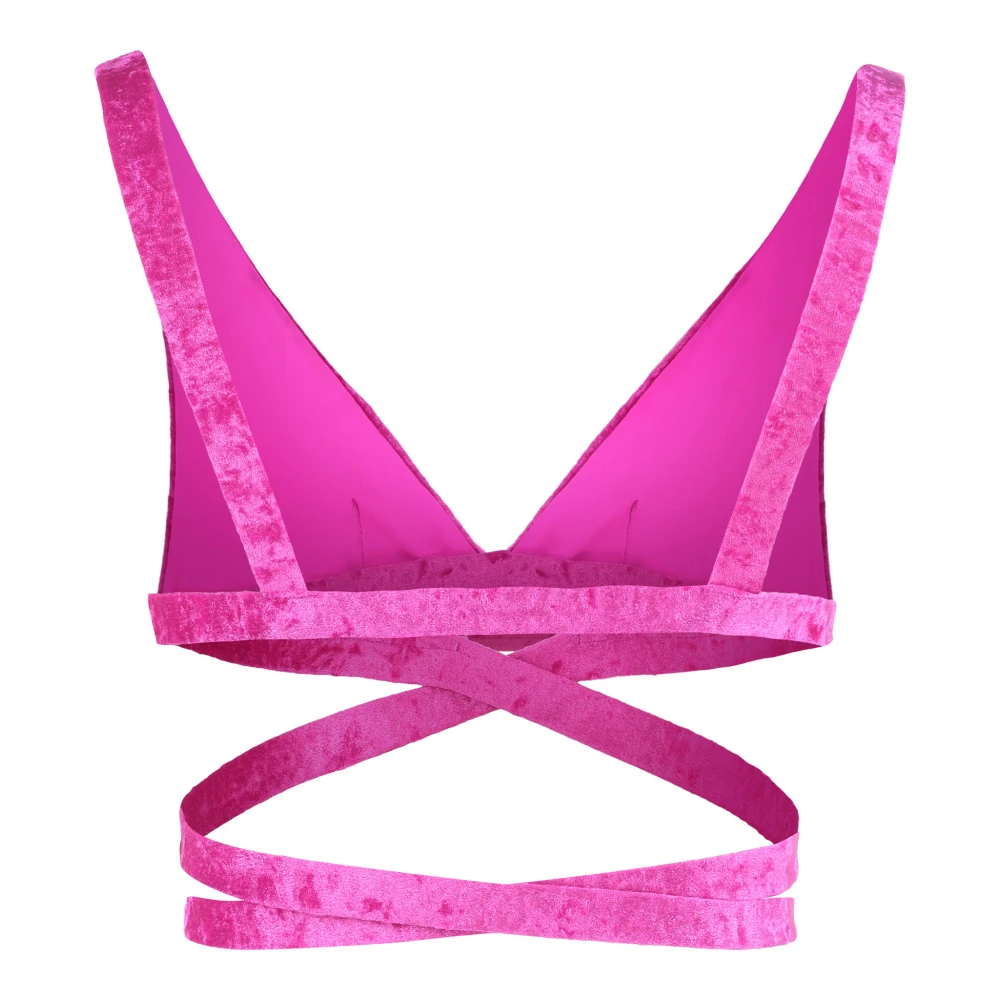 Versace Chenille Triangel Bikini Top Pink Dames