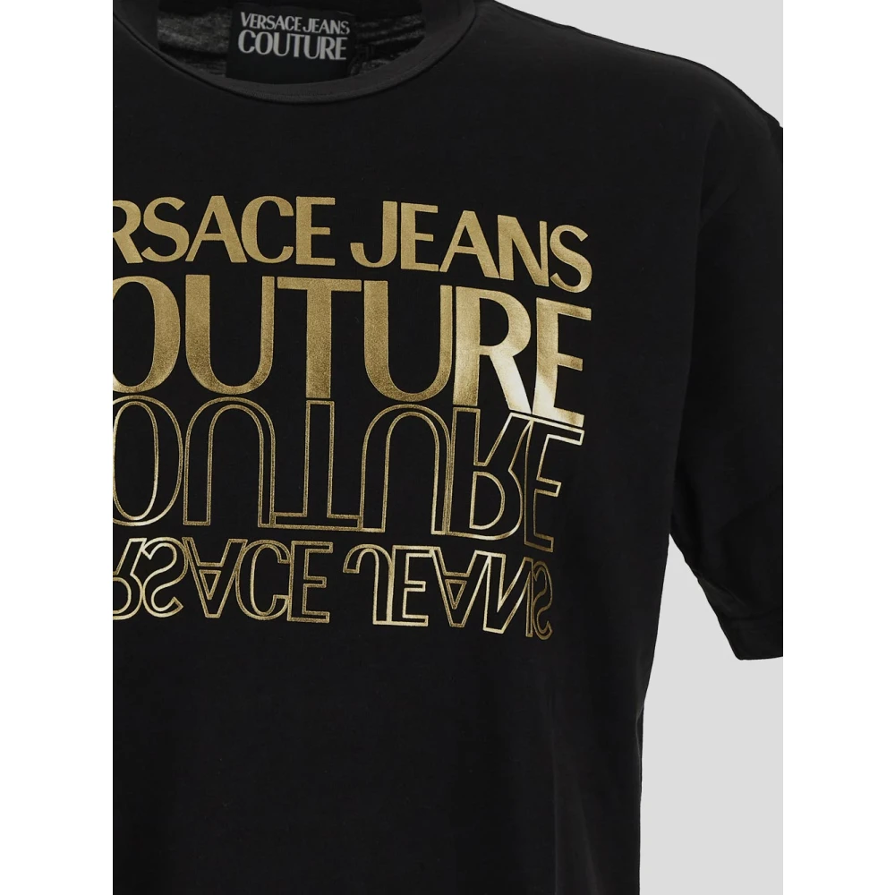 Versace Jeans Couture Logo Katoenen T-Shirt Black Heren
