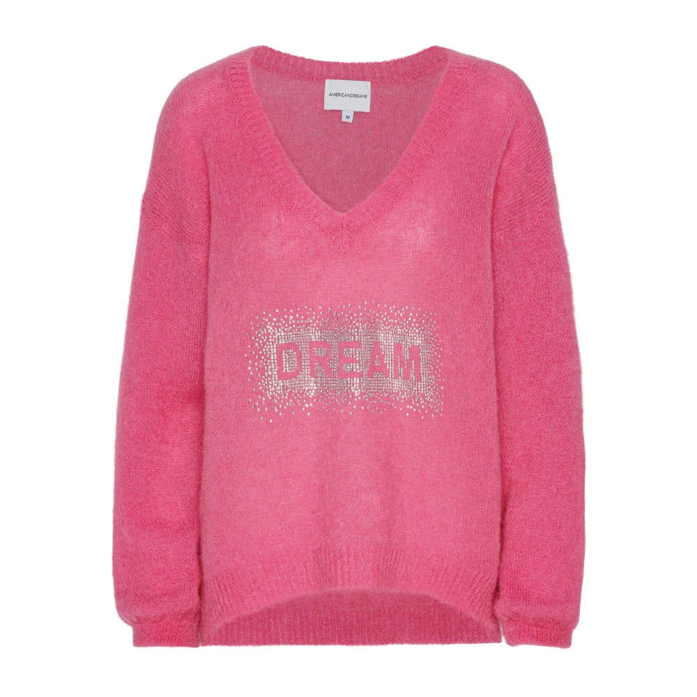 Krystall Drøm V-Hals Pullover Rosa