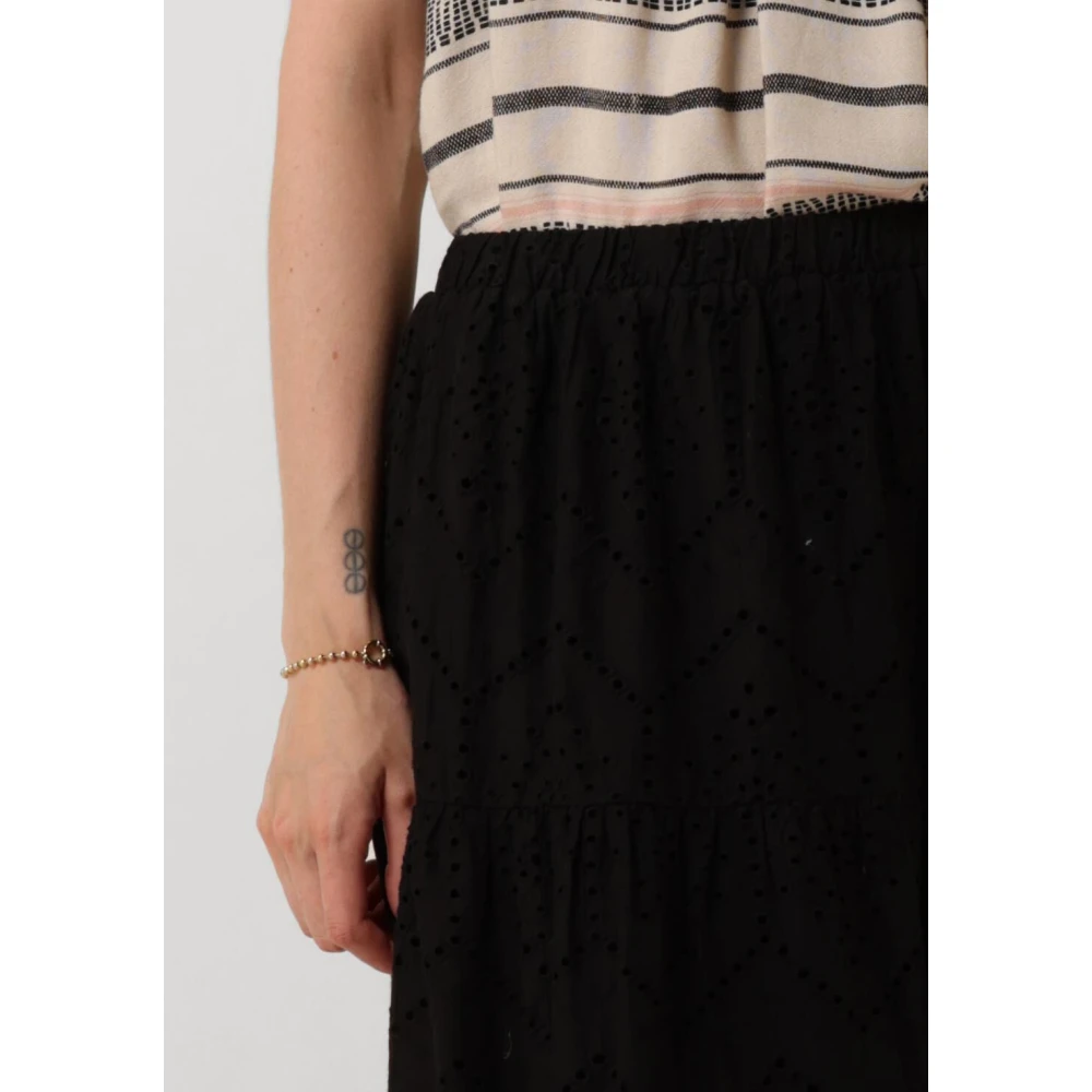 NEO NOIR Chique Borduur Maxi Rok Black Dames
