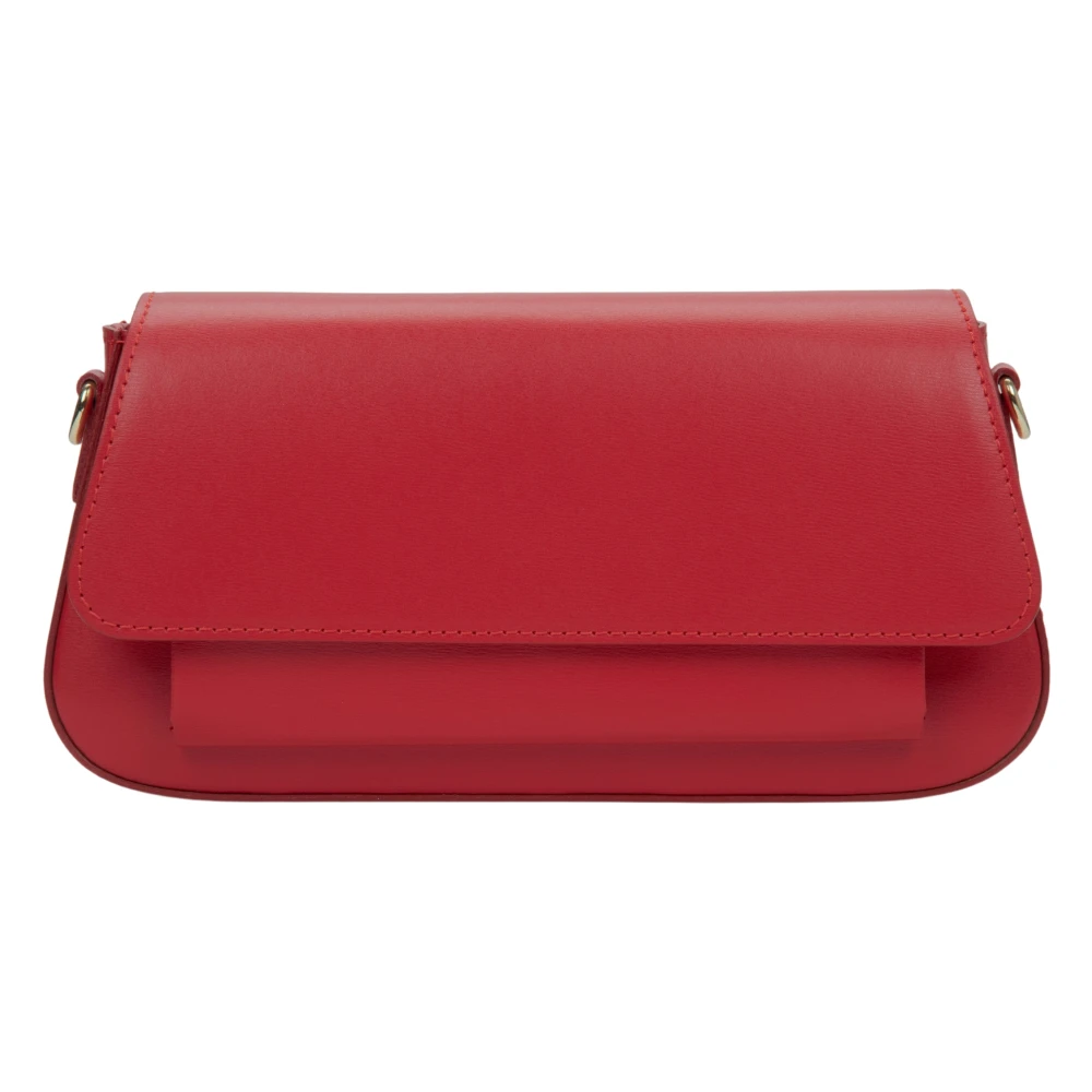 Estro Vrouw Rood Tassen Dames, One Size, Leer, Leren Crossbody Tas