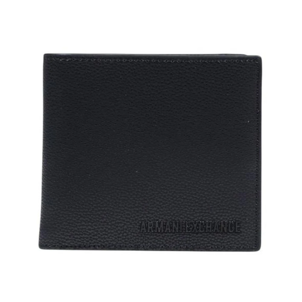 Armani Exchange Mannelijk Zwart Leren Bifold Portemonnee