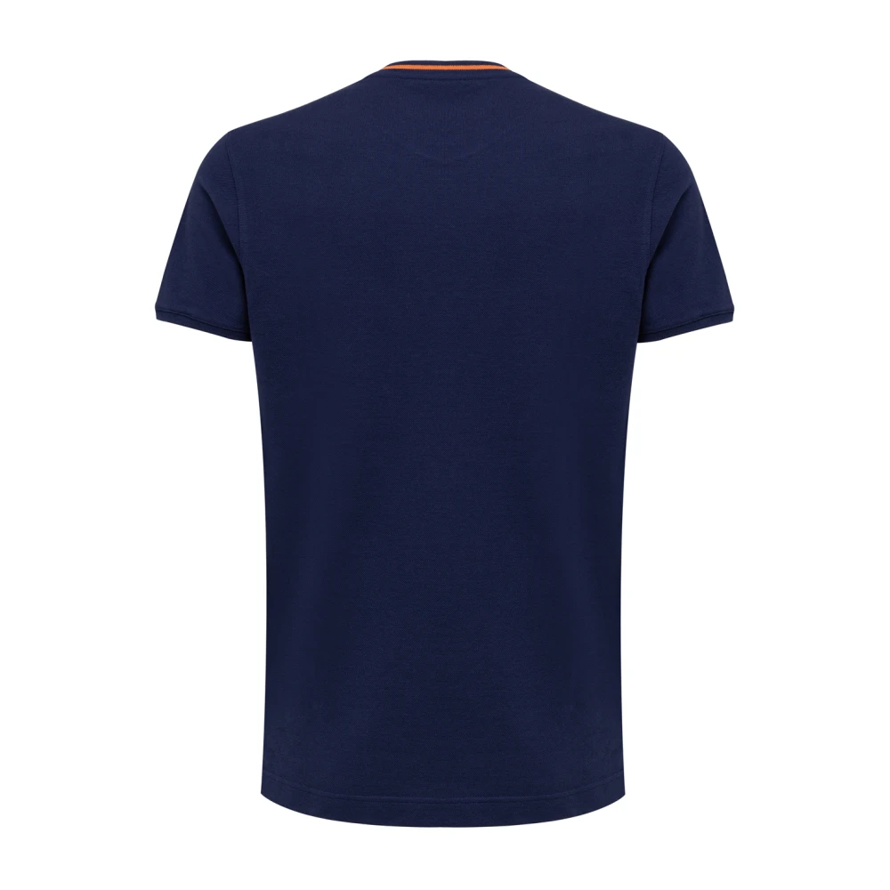 Fendi Blauw T-shirt met oranje details Blue Heren