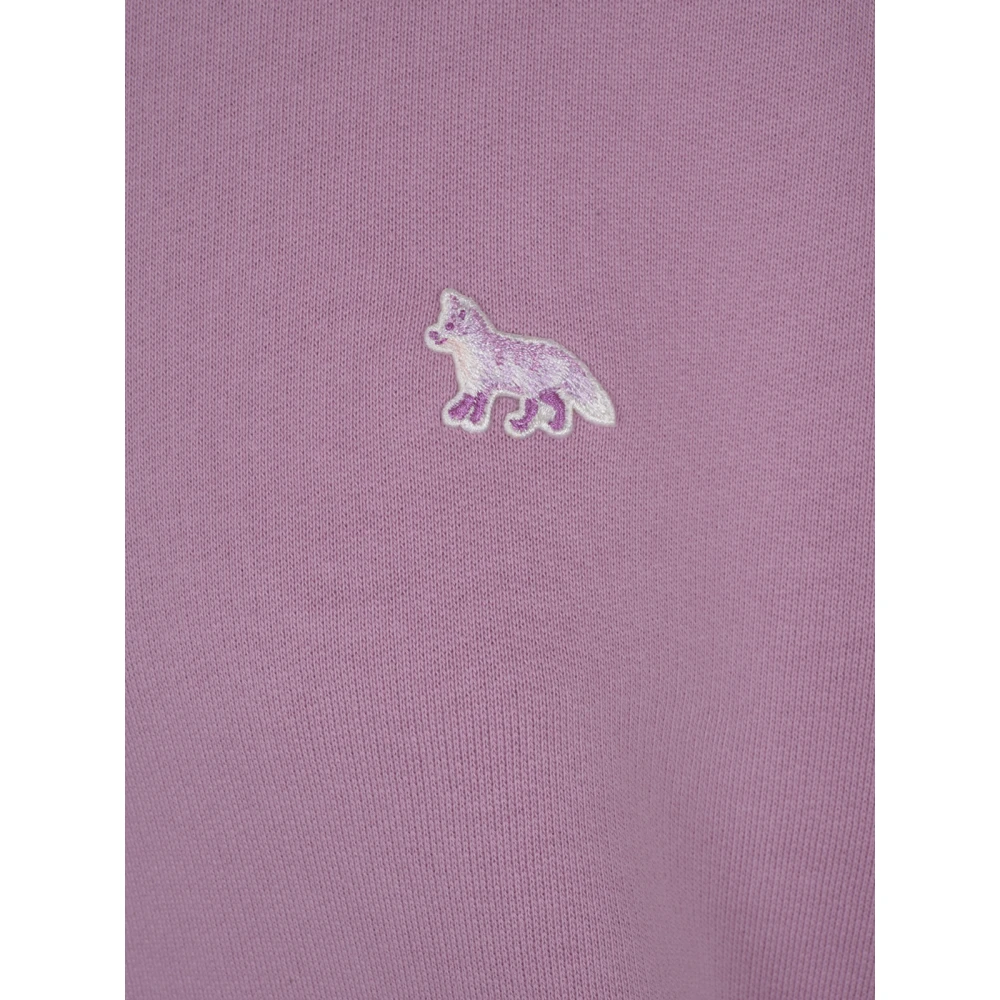 Maison Kitsuné Baby Fox Patch Half Zip Sweater Purple Dames