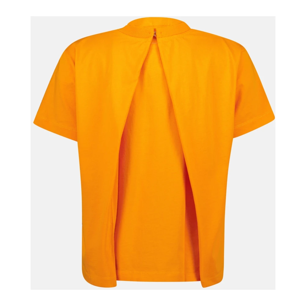 MM6 Maison Margiela Oranje Katoenen T-shirt met Gerimpelde Rug Orange Dames