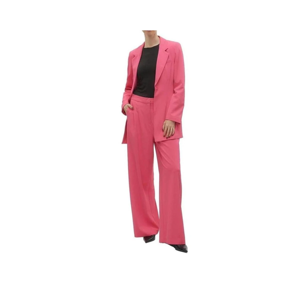 Vero Moda Roze Palazzo Broek met Elastaan Pink Dames