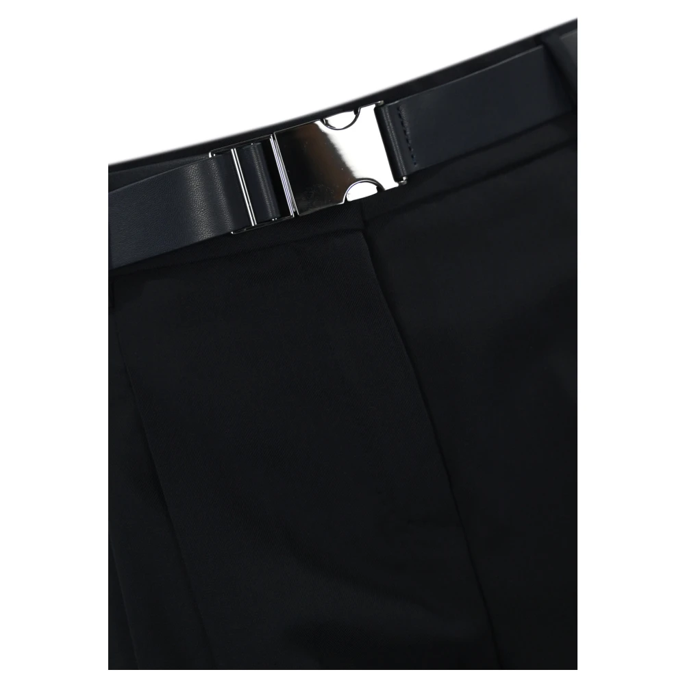 Max Mara Studio Blauwe wollen blend ceintuur broek Blue Dames