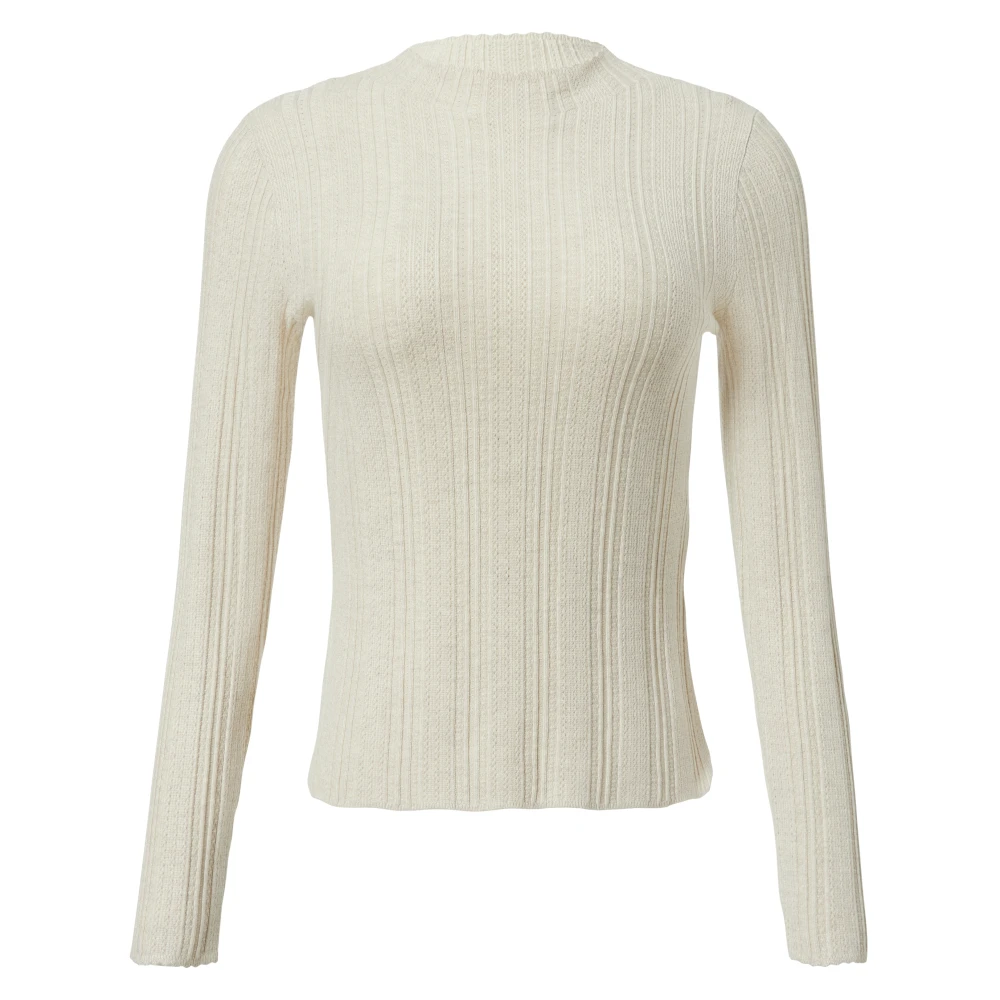 comma Fijngebreide trui met structuurpatroon Beige Dames