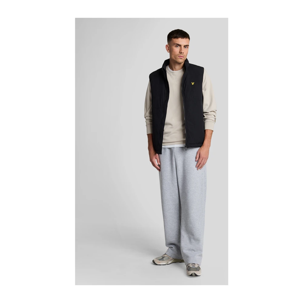 Lyle & Scott Mid Layers Loopback Geborduurde Crew Neck Sweatshirt Gray Heren
