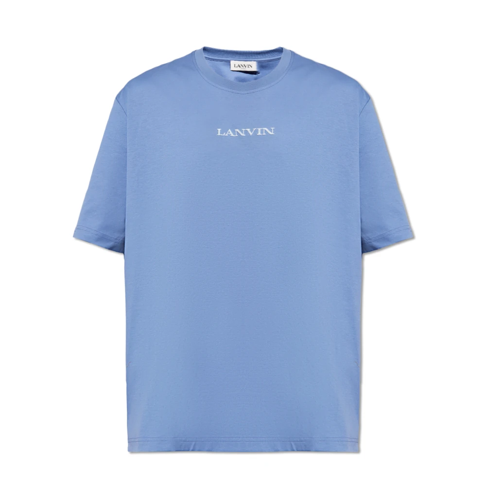 Lanvin T-shirt met logo Blue Heren