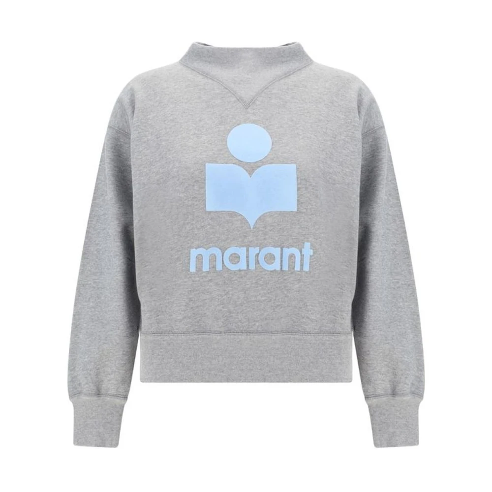 Isabel Marant Étoile Iconisch Logo Katoenen Sweatshirt Geribbelde Hals Gray Dames