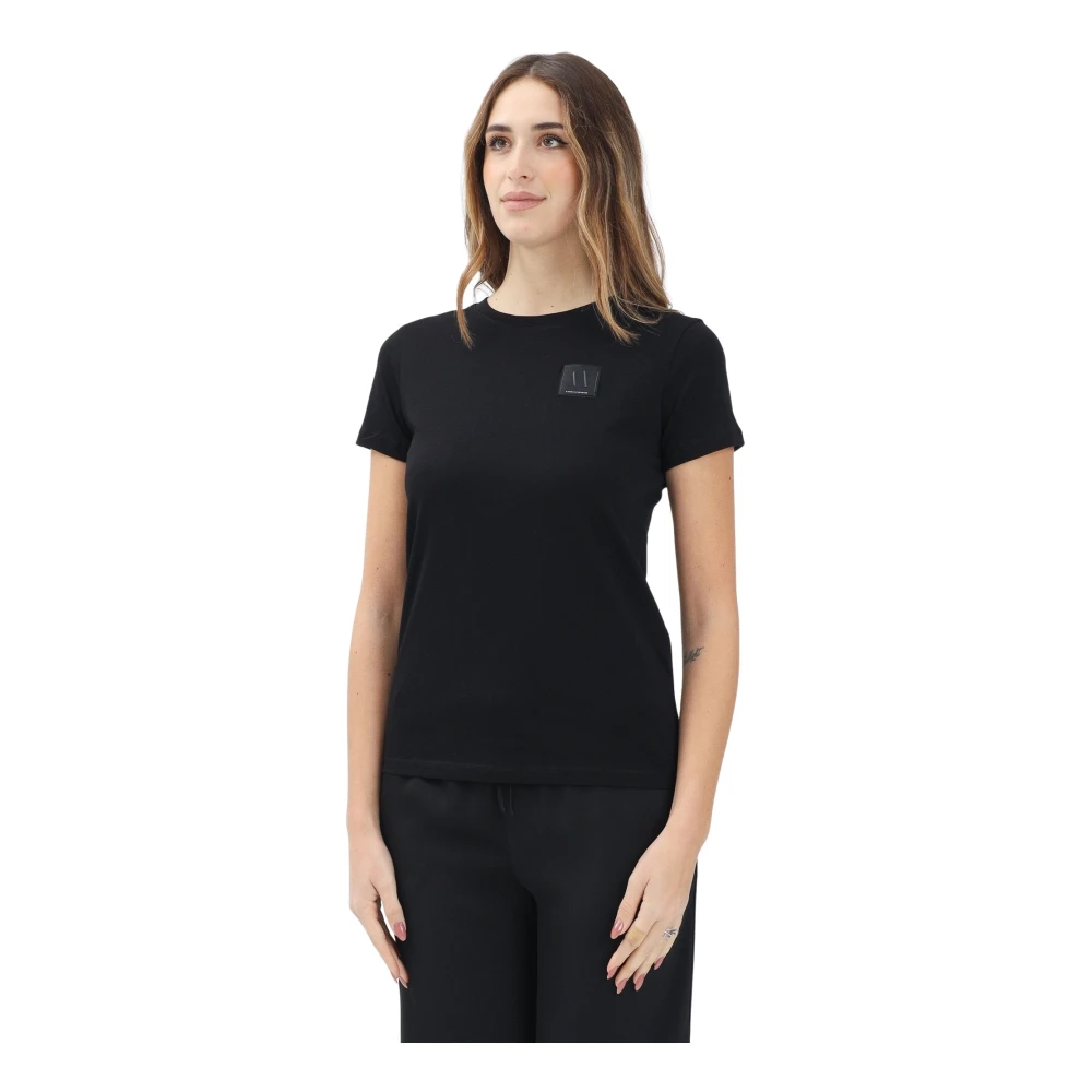 Armani Exchange Zwarte T-shirt met minimalistisch ontwerp Black Dames