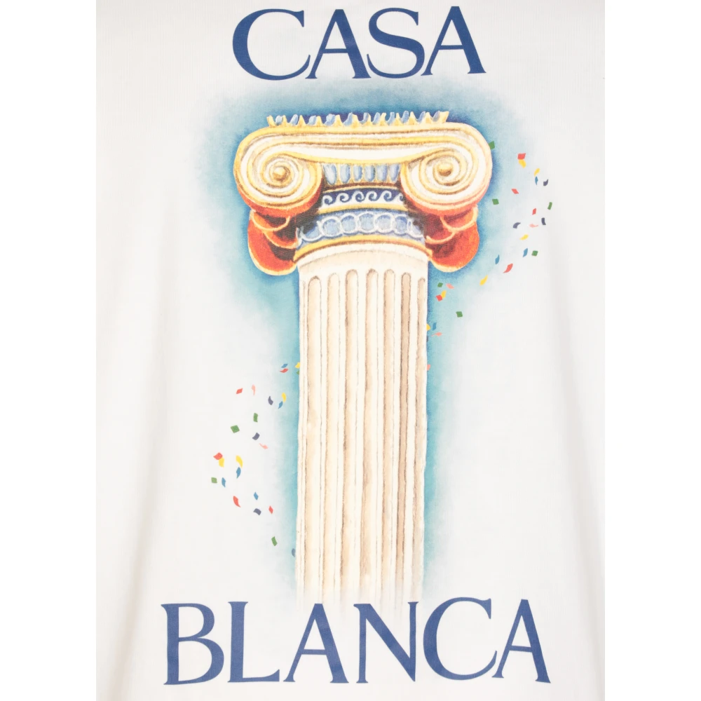 Casablanca Witte Katoenen T-shirt met Kraag White Heren