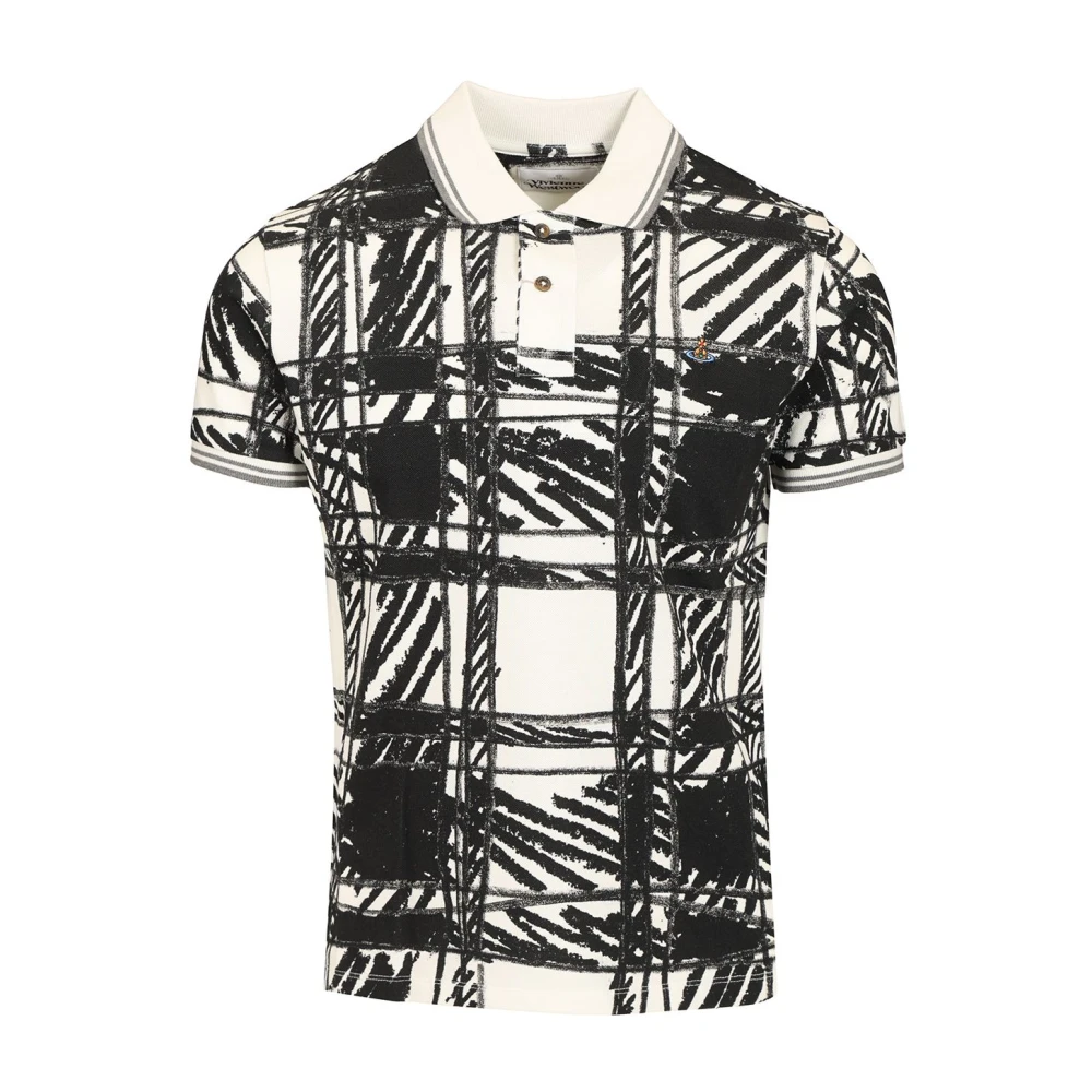 Vivienne Westwood Multicolor Scribble Check Polo Shirt - Male - Polo Shirts - L - Tops