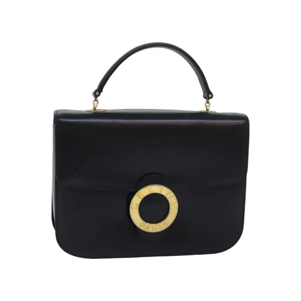 Celine Vintage Pre-owned Leather handbags Black Dames