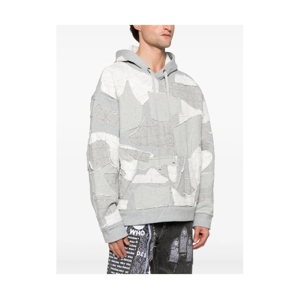 Who Decides War Grijze Patchwork Kant Sweater Gray Heren