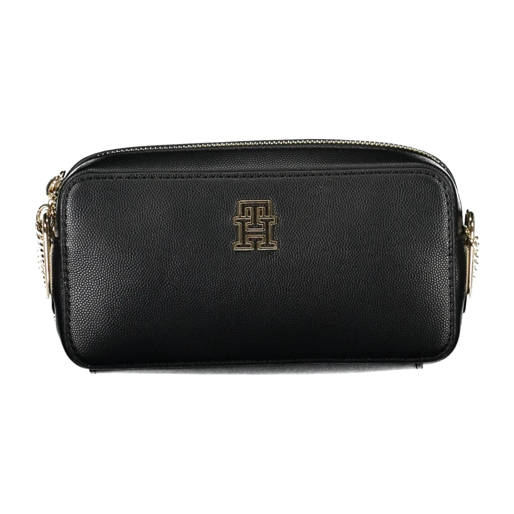 Tommy Hilfiger Zwarte Schoudertas met Kettingband Black Dames