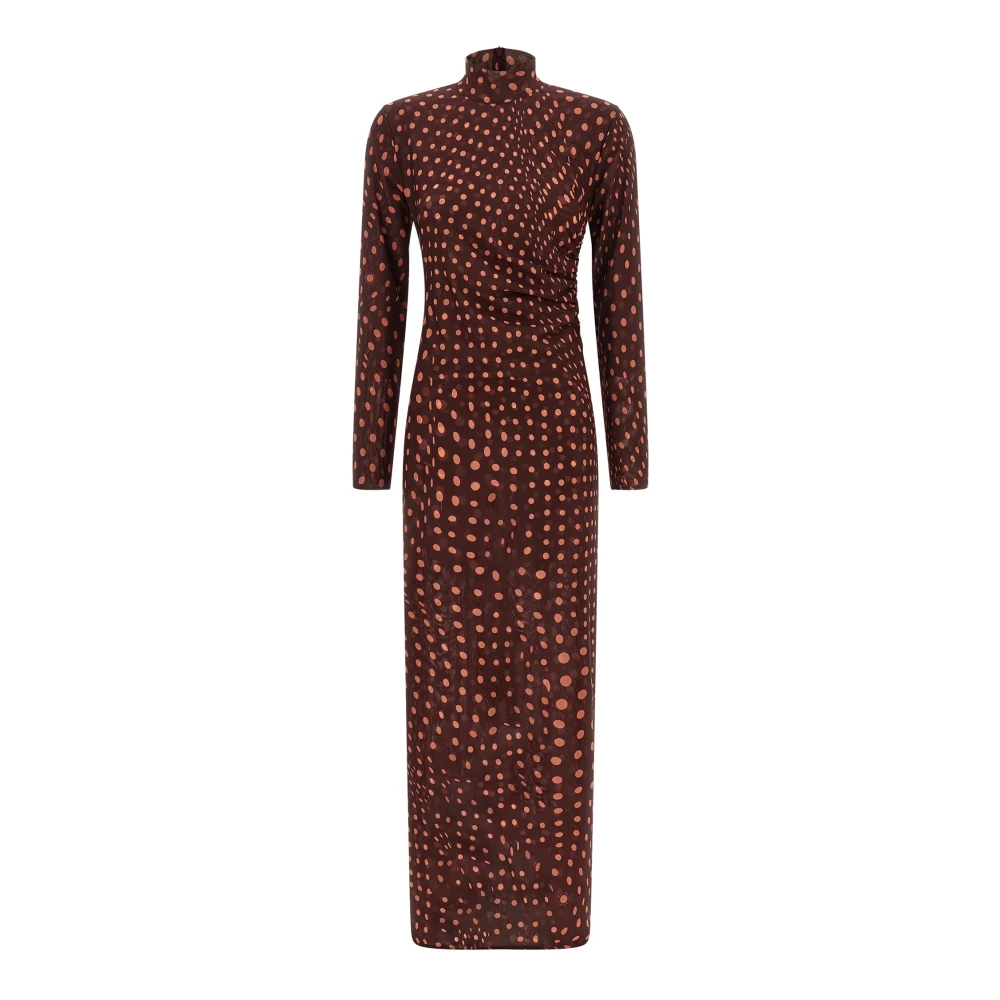 Stella Mccartney Robe Longue À Pois En Maille Femme Robes Rouge 38 Fr