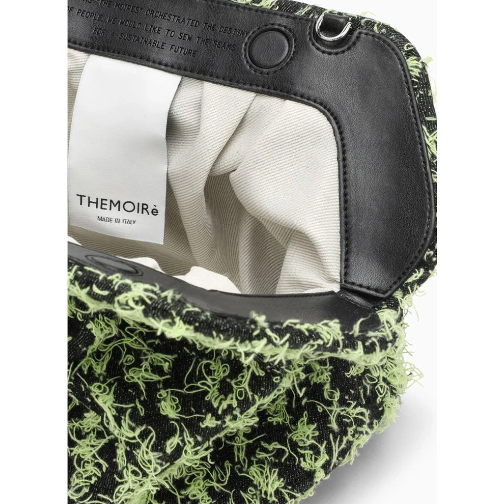 THEMOIRè Frayed Foliage Clutch Tas Vegan Stof Green Dames