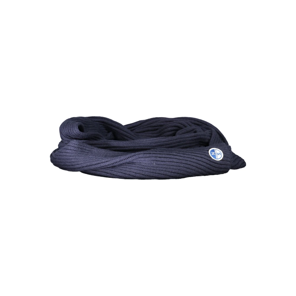 North Sails , Scarves, Male, Blue, One Size, Blue Men's Scarf With Logo Application