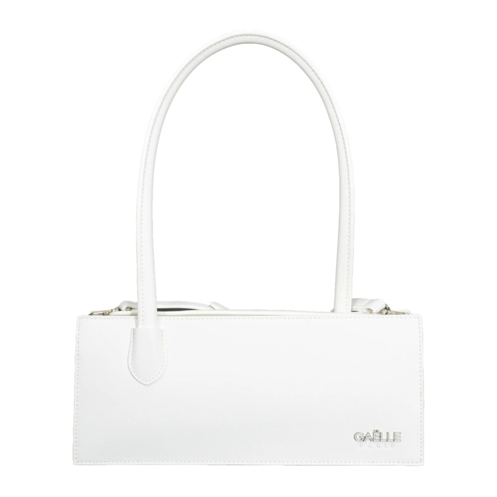 Gaëlle Paris Women's White Shoulder Bag With Metal Logo